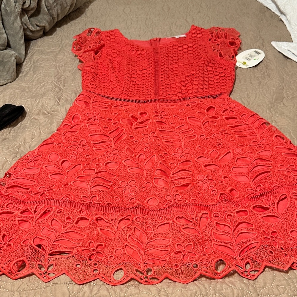 BB Dakota Vibrant Red Lace Kids Dress